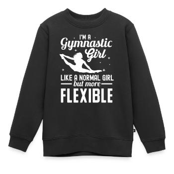 Gymnastics Gift - Kids Premium Organic Sweatshirt - black - Front - AI Model Kid Female (0cm)