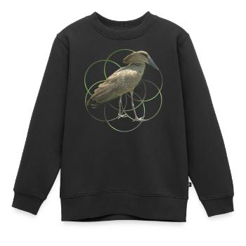 Hammerkopf mit hl Geometrie - Vogel in Afrika - Kinder Premium Organic Sweatshirt - Schwarz - Vorne - AI Model Kid Female (0cm)