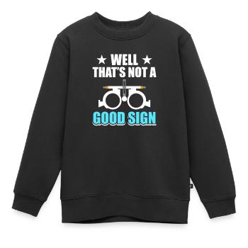 Opticien - Sweat Premium enfant bio - noir - Devant - AI Model Kid Female (0cm)
