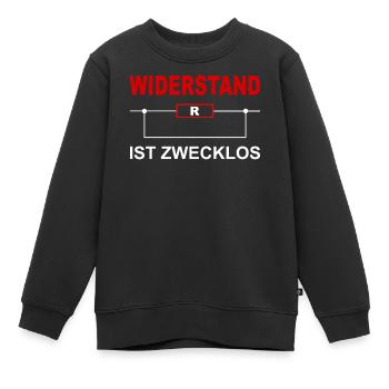 Widerstand ist zwecklos - Kinder Premium Organic Sweatshirt - Schwarz - Vorne - AI Model Kid Female (0cm)