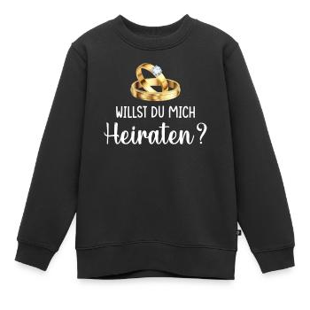 Willst du mich heiraten - Kinder Premium Organic Sweatshirt - Schwarz - Vorne - AI Model Kid Female (0cm)