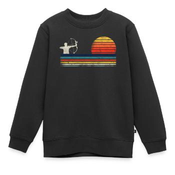 Archery Bow Archer Retro Vintage - Kinder Premium Organic Sweatshirt - Schwarz - Vorne - AI Model Kid Female (0cm)