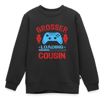 Werde großer Cousin Gamer Zocker Geschenkidee - Kinder Premium Organic Sweatshirt - Schwarz - Vorne - AI Model Kid Female (0cm)