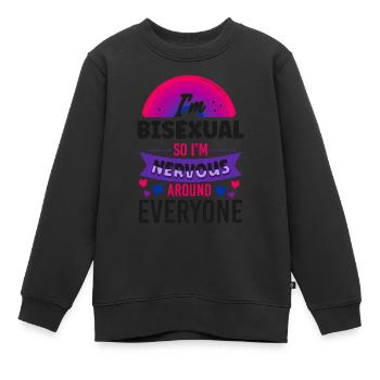 Bisexual Bi Pride Flag I'M - Kinder Premium Organic Sweatshirt - Schwarz - Vorne - AI Model Kid Female (0cm)