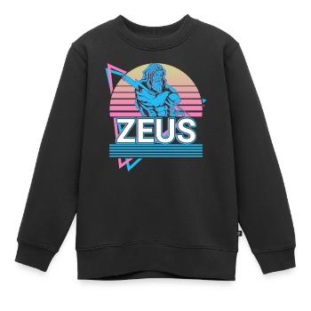 Zeus Griechischer Gott des Himmels Geschenk - Kinder Premium Organic Sweatshirt - Schwarz - Vorne - AI Model Kid Female (0cm)