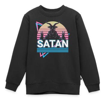Baphomet Chèvre Satan Pentagramme Occulte Satanique - Sweat Premium enfant bio - noir - Devant - AI Model Kid Female (0cm)