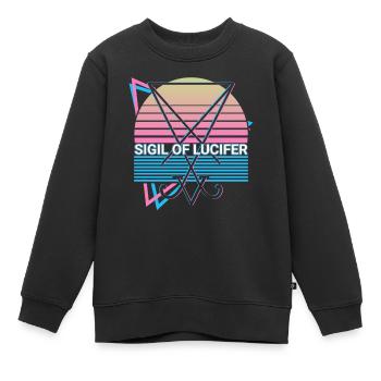 Siegel von Luzifer okkulte Magie satanisches Symbo - Kinder Premium Organic Sweatshirt - Schwarz - Vorne - AI Model Kid Female (0cm)