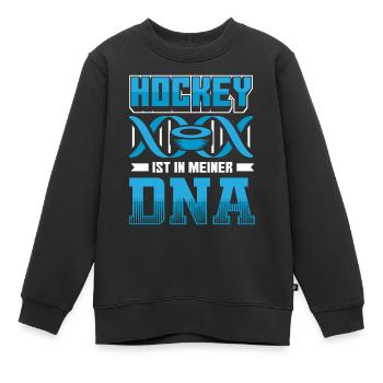 Hockey | Hockey ist in meiner DNA - Kinder Premium Organic Sweatshirt - Schwarz - Vorne - AI Model Kid Female (0cm)