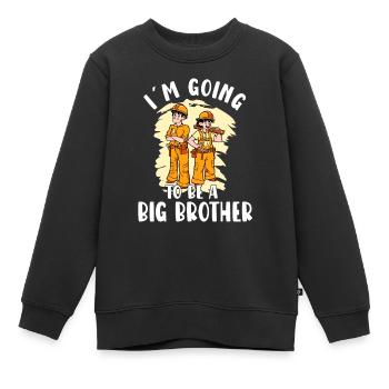 Promoted to Big Brother Construction worker - Kinder Premium Organic Sweatshirt - Schwarz - Vorne - AI Model Kid Female (0cm)