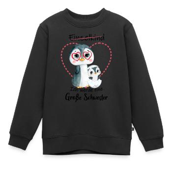 Ich Werde Eine Große Schwester 2023 - Kinder Premium Organic Sweatshirt - Schwarz - Vorne - AI Model Kid Female (0cm)