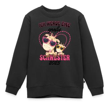 Ich Werde Eine Große Schwester 2023 - Kinder Premium Organic Sweatshirt - Schwarz - Vorne - AI Model Kid Female (0cm)