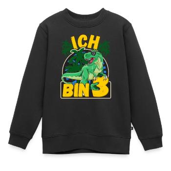 3 Geburtstag Junge Ich bin 3 Jahre alt Dinosaurier - Kinder Premium Organic Sweatshirt - Schwarz - Vorne - AI Model Kid Female (0cm)