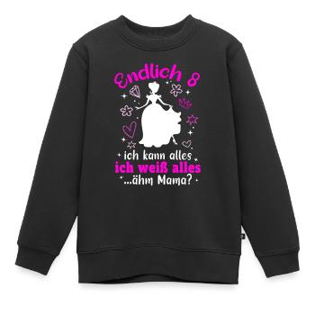 8. Geburtstag Mädchen Geschenk 8 Jahre - Kinder Premium Organic Sweatshirt - Schwarz - Vorne - AI Model Kid Female (0cm)