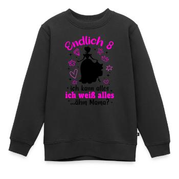 8. Geburtstag Mädchen Geschenk 8 Jahre - Kinder Premium Organic Sweatshirt - Schwarz - Vorne - AI Model Kid Female (0cm)