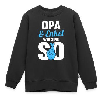 Opa und Enkel - Kinder Premium Organic Sweatshirt - Schwarz - Vorne - AI Model Kid Female (0cm)