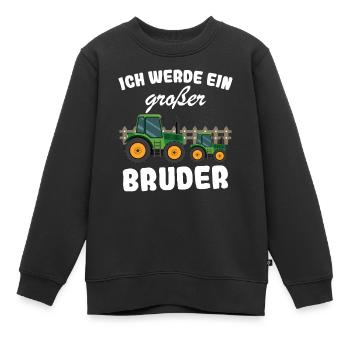 Ich Werde Großer Bruder 2025 Nachwuchs Verkünden - Kinder Premium Organic Sweatshirt - Schwarz - Vorne - AI Model Kid Female (0cm)