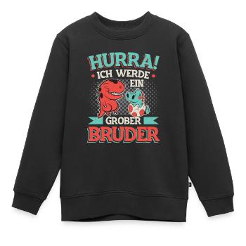 Ich Werde Großer Bruder 2023 Nachwuchs Verkünden - Kinder Premium Organic Sweatshirt - Schwarz - Vorne - AI Model Kid Female (0cm)