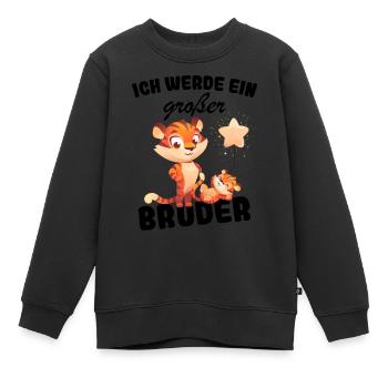 Ich Werde Großer Bruder 2023 Nachwuchs Verkünden - Kinder Premium Organic Sweatshirt - Schwarz - Vorne - AI Model Kid Female (0cm)