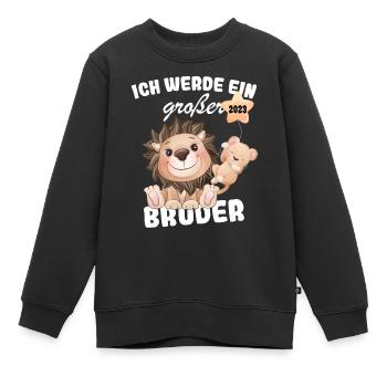 Ich Werde Großer Bruder 2023 Nachwuchs Verkünden - Kinder Premium Organic Sweatshirt - Schwarz - Vorne - AI Model Kid Female (0cm)