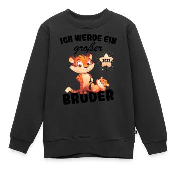 Ich Werde Großer Bruder 2023 Nachwuchs Verkünden - Kinder Premium Organic Sweatshirt - Schwarz - Vorne - AI Model Kid Female (0cm)
