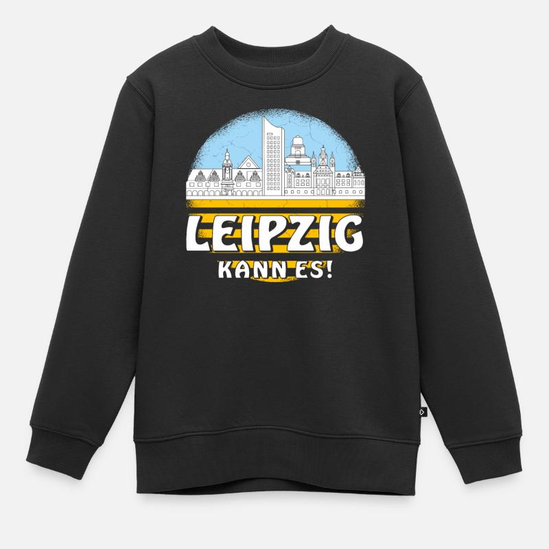 LEIPZIG KANN ES - Kinder Premium Organic Sweatshirt - Schwarz