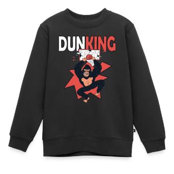 Basketball Dunking Gorilla Affe Korbleger - Kinder Premium Organic Sweatshirt - Schwarz - Vorne - AI Model Kid Female (0cm)
