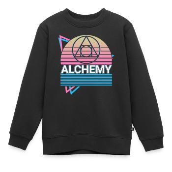 Symbole d’alchimie Pierre philosophale Rétro - Sweat Premium enfant bio - noir - Devant - AI Model Kid Female (0cm)