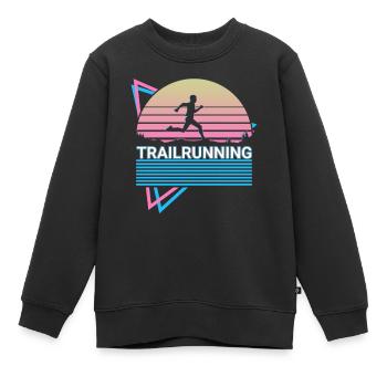 Trail Running Trail Runner Retro - Kinder Premium Organic Sweatshirt - Schwarz - Vorne - AI Model Kid Female (0cm)