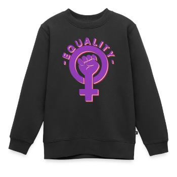 Gleichberechtigung - Feminismus Frauenrechte - Kinder Premium Organic Sweatshirt - Schwarz - Vorne - AI Model Kid Female (0cm)