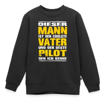 Pilot - Kinder Premium Organic Sweatshirt - Schwarz - Vorne - AI Model Kid Female (0cm)