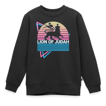 Löwe von Juda Jude Jude Hebräisch Israelit Israel - Kinder Premium Organic Sweatshirt - Schwarz - Vorne - AI Model Kid Female (0cm)