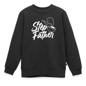 Beau-père Beau-père Beau-père Fête des pères - Sweat Premium enfant bio - noir - Devant - AI Model Kid Female (0cm)