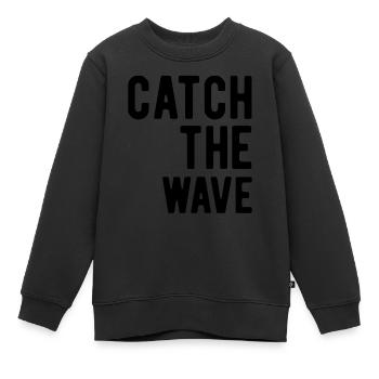 Catch the Wave - Kinder Premium Organic Sweatshirt - Schwarz - Vorne - AI Model Kid Female (0cm)