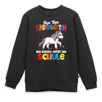 Einhorn Schulbeginn Schulanfänger Schulkind - Kinder Premium Organic Sweatshirt - Schwarz - Vorne - AI Model Kid Female (0cm)