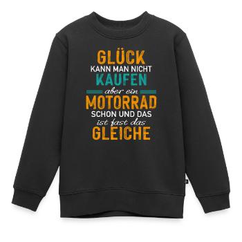Glück Kaufen Motorrad Gleiche Motorradfahrer Biker - Kinder Premium Organic Sweatshirt - Schwarz - Vorne - AI Model Kid Female (0cm)