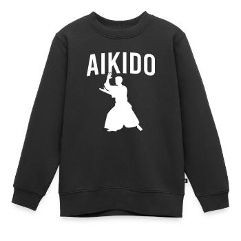 Aïkido - Sweat Premium enfant bio - noir - Devant - AI Model Kid Female (0cm)