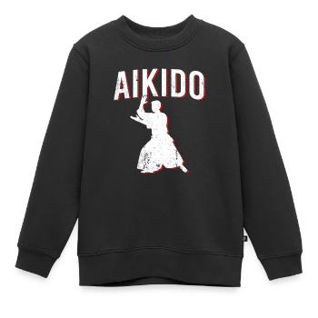 Aïkido - Sweat Premium enfant bio - noir - Devant - AI Model Kid Female (0cm)