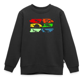 Vintage Retro Reptiles Crocodile - Sweat Premium enfant bio - noir - Devant - AI Model Kid Female (0cm)