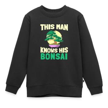 Bonsaï - Sweat Premium enfant bio - noir - Devant - AI Model Kid Female (0cm)