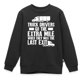 Trucker Truck Driver Vintage Truck - Kinder Premium Organic Sweatshirt - Schwarz - Vorne - AI Model Kid Female (0cm)