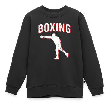 Boxe boxe - Sweat Premium enfant bio - noir - Devant - AI Model Kid Female (0cm)