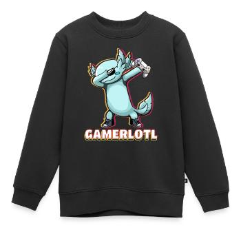 Dabbing Blue Axolotl Gamer, der Videospiele liebt - Kinder Premium Organic Sweatshirt - Schwarz - Vorne - AI Model Kid Female (0cm)