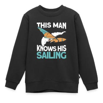 Seglen Segelboot Segler - Kinder Premium Organic Sweatshirt - Schwarz - Vorne - AI Model Kid Female (0cm)