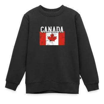Kanada Flagge - Kinder Premium Organic Sweatshirt - Schwarz - Vorne - AI Model Kid Female (0cm)
