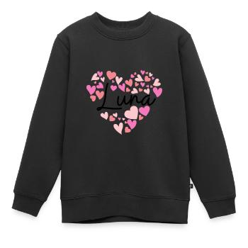 I love Luna - Kids Premium Organic Sweatshirt - black - Front - AI Model Kid Female (0cm)