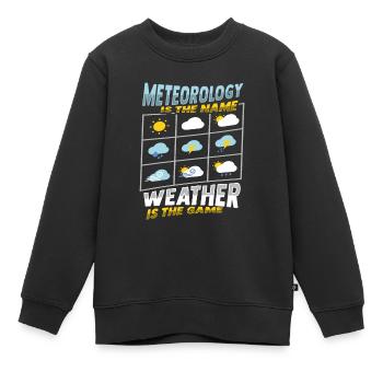 Météorologue Prévisions météorologiques - Sweat Premium enfant bio - noir - Devant - AI Model Kid Female (0cm)