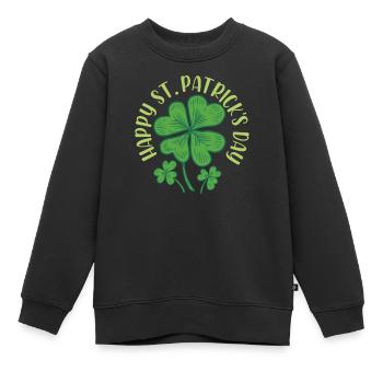 Alles Gute Zum St Patrick's Day St. Patricks Day - Kinder Premium Organic Sweatshirt - Schwarz - Vorne - AI Model Kid Female (0cm)