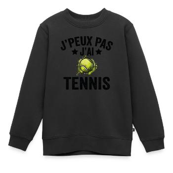 Je Peux Pas J'ai Tennis - Sweat Premium enfant bio - noir - Devant - AI Model Kid Female (0cm)