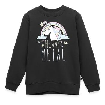 Licorne Heavy Metal - Sweat Premium enfant bio - noir - Devant - AI Model Kid Female (0cm)