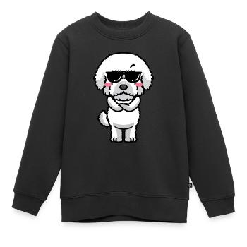 Bichon Frisé Dog Curly Bichon - Kids Premium Organic Sweatshirt - black - Front - AI Model Kid Female (0cm)
